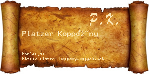 Platzer Koppány névjegykártya